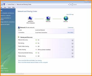 Vista Network Screen