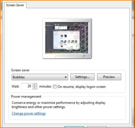 Windows 7 Screensaver Options