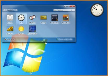 Desktop Showing Gadget Installed