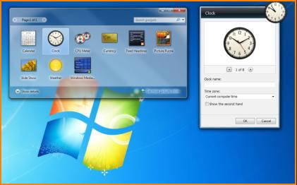 Windows 7 Clock Gadget Options